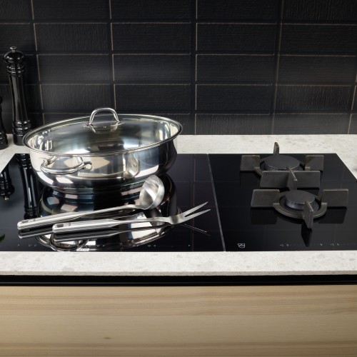 Fissler Γάστρα Ανοξείδωτη με Γυάλινο Καπάκι 38cm και Δώρο Εργαλεία Μαγειρικής - Σετ 3 Τεμαχίων