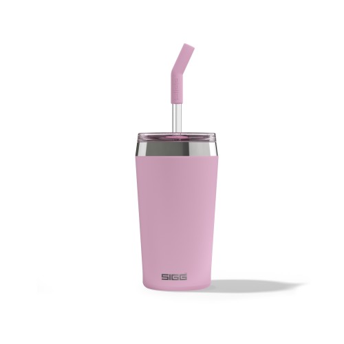 Sigg Helia Θερμομονωτική Ανοξείδωτη Κούπα με Καλαμάκι Ροζ 0,45Lt