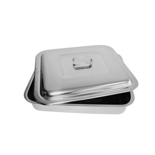 Cook-Shop Ταψί Παραλληλόγραμμο με Καπάκι 40x35cm Από Ανοξείδωτο Ατσάλι AISI 430 (18/c)