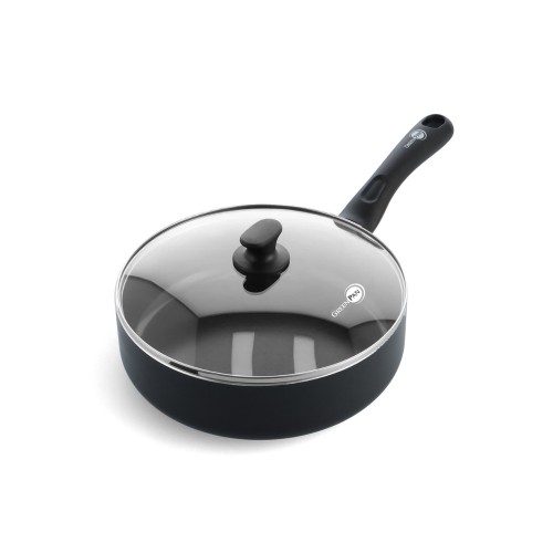 Green Pan Τηγάνι Βαθύ Κεραμικό με Γυάλινο Καπάκι 24cm 3,1Lt Diamond