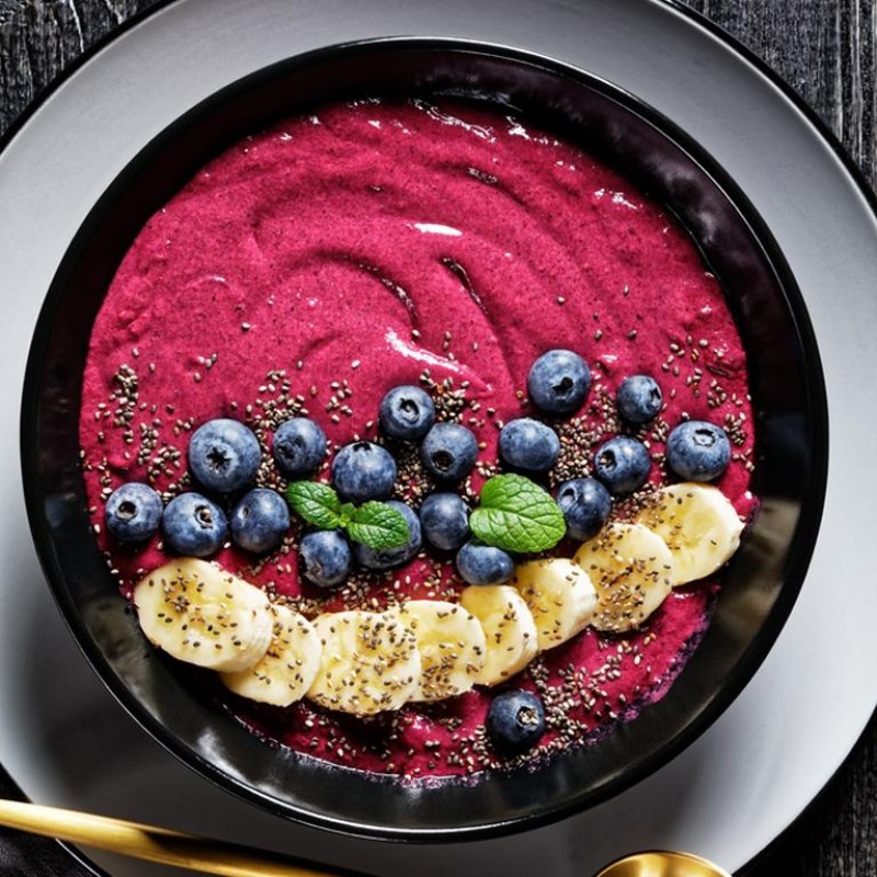 SMOOTHIE BOWL ΜΕ ΜΠΑΝΑΝΑ & BLUEBERRIES