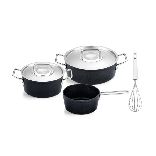 Fissler Σκεύη Adamant  Αντικολλητικά με Μεταλλικό Καπάκι και Δώρο Αναδευτήρα OPC  - Σετ 4 Τεμαχίων