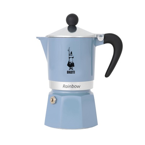 Bialetti Rainbow Καφετιέρα 3 Φλιτζανιών Light Blue 130ml - Αλουμίνιου