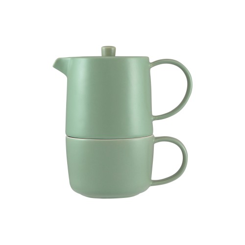 Maxwell & Williams Φλιτζάνι με Τσαγιέρα 450ml Πράσινη Seafoam Tea For One Cafe Life Σε Συσκευασία Δώρου - Πορσελάνη