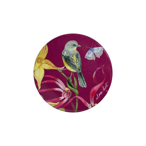 Maxwell & Williams Σουβέρ 10cm Μελιτζανί Κεραμικό Yellow Robin Σειρά Eloise Short Lyric