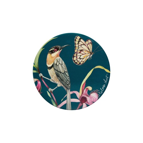 Maxwell & Williams Σουβέρ 10cm Πράσινο Κεραμικό Spinebill Honeyeater Σειρά Eloise Short Lyric