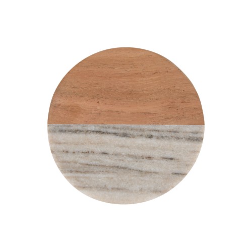 Maxwell & Williams Σουβέρ 10cm Στρογγυλό Μπεζ Collective - Μαρμάρινο/Ξύλο Ακακίας