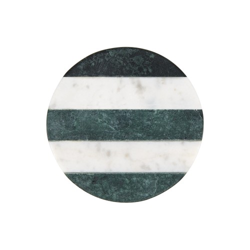 Maxwell & Williams Σουβέρ 10cm Στρογγυλό Πράσινο Ριγέ Collective - Μαρμάρινο