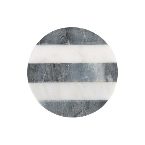 Maxwell & Williams Σουβέρ 10cm Στρογγυλό Ανθρακί Ριγέ Collective - Μαρμάρινο