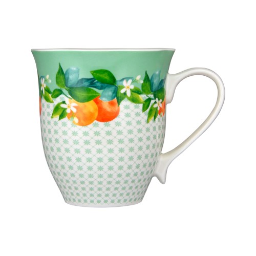 Casa Domani Κούπα 440ml Πράσινη Jardino Scallop - Πορσελάνη