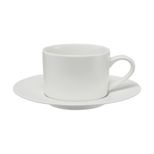 Maxwell & Williams Φλιτζάνι Καφέ 230ml με Πιατάκι Straight White Basics - Πορσελάνη