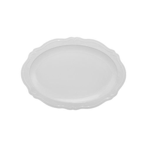 Casa Domani Πιατέλα 35x25cm Λευκή Florence Scallop Σε Συσκευασία Δώρου - Πορσελάνη