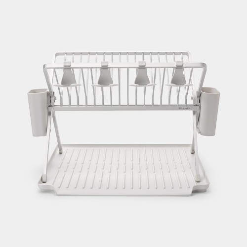 Brabantia Στεγνωτήρας Πιάτων με Δίσκο Πτυσσόμενος Ανοιχτό Γκρι 33x42x51cm