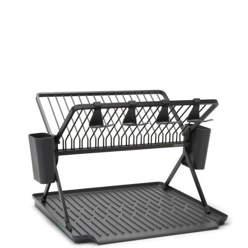 Brabantia Στεγνωτήρας Πιάτων με Δίσκο Πτυσσόμενος Σκούρο Γκρι 33x42x51cm