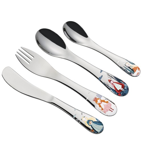 Cilio Μαχαιροπίρουνα Παιδικά Ανοξείδωτα Princess Σετ 4 Τεμαχίων