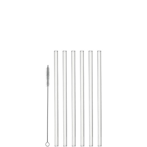 Montana Γυάλινα Καλαμάκια 23cm Σετ 6 Τεμαχίων & Βουρτσάκι
