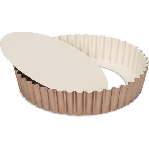 Patisse Φόρμα Τάρτας 25cm Βαθιά με Αποσπώμενη βάση με Κεραμική Αντικολλητική Επίστρωση Rose Gold/Μεταλλική