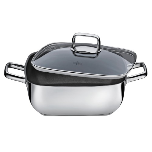 Kuchenprofi Γάστρα Ανοξείδωτη με Αντικολλητική Επίστρωση και Γυάλινο Καπάκι Gourmet Pisa 28x28x10cm – 6,5Lt