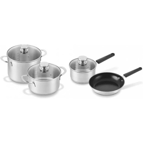 Brabantia Σετ 4 Τεμαχίων Χύτρες 20cm/24cm, Κατσαρολάκι 16cm & Κεραμικό Τηγάνι 24cm Enjoyment - Ανοξείδωτα