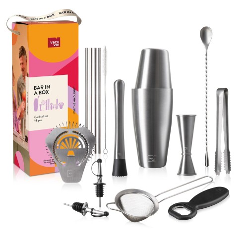 Vacuvin Κοκτέιλ Σετ 14 Τεμαχίων Ανοξείδωτο Bar In A Box