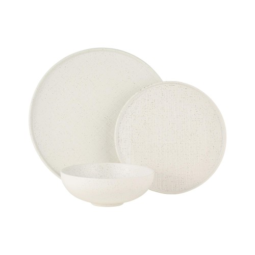 Maxwell & Williams Σερβίτσιο 12 Τεμαχίων Λευκό Speckle Onni Ψηλό Χείλος -Πορσελάνης