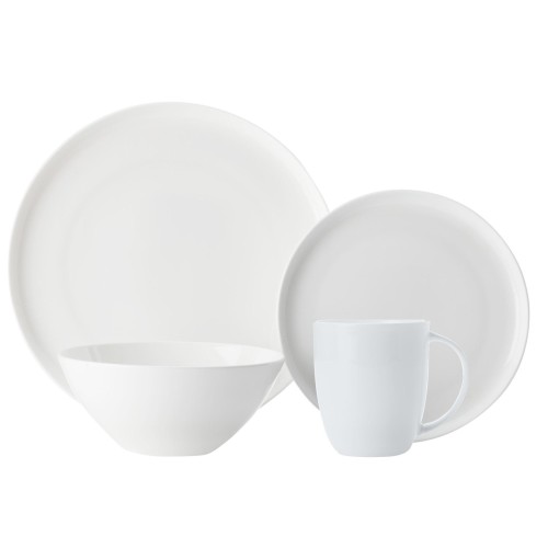 Maxwell & Williams Cashmere Σερβίτσιο High Rim Λευκό Πορσελάνη Bone China - Σετ 16 Τεμαχίων