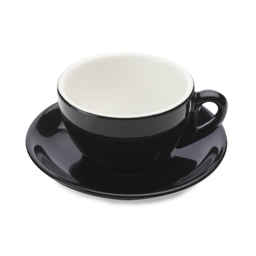 Maxwell & Williams Φλυτζάνι Καφέ/Cappuccino 200ml & Πιατάκι Μαύρο Cafe Culture