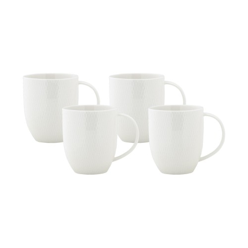 Maxwell & Williams Diamond Κούπες Coupe 420ml Πορσελάνη White Basics - Σετ 4 Τεμαχίων