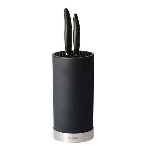 Kyocera Σετ Μαχαίρια Κεραμικά και Βάση Μαχαιριών Μαύρη Soft Touch - 3 Τεμάχια