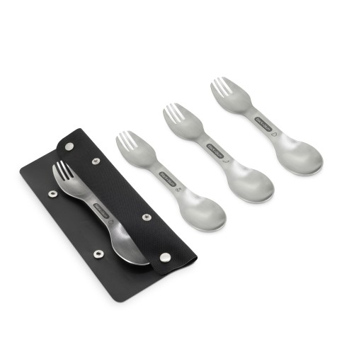 Black & Blum Κουταλοπίρουνα 20,5cm Ανοξείδωτα Grey PicNic Σετ 4 Τεμαχίων