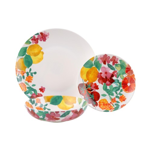 Maxwell Williams Capri Σερβίτσιο 12 Τεμαχίων Coupe Λευκό με σχέδια - Σε συσκευασία Δώρου